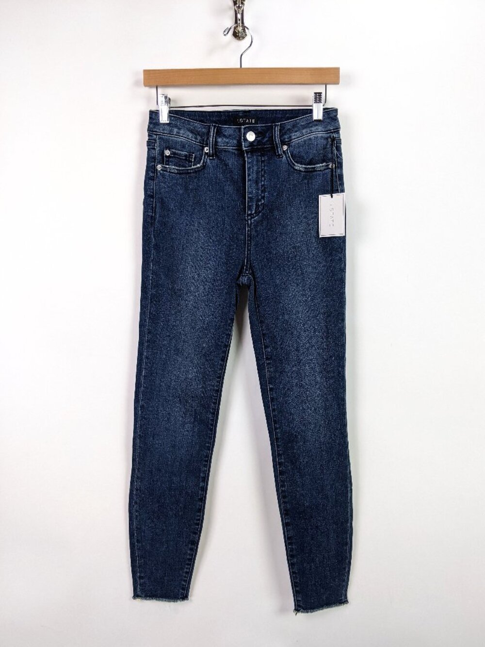 1.STATE Womens Raw Hem Meadow Wash Skinny Leg Jeans Size 25